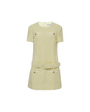 SELF-PORTRAIT DRESS BELTED BOUCLE MINI