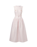 SELF-PORTRAIT PINK TAFETA DRESS MIDI