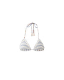 ZIMMERMANN AWAKEN CROCHET TRI BIKINI TOP BLUE/WHITE