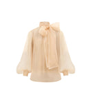 ZIMMERMANN MEMENTO ORGANZA BLOUSE SEPIA