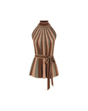 ZIMMERMANN HYPNOTIC HALTER TOP METALLIC STRIPED