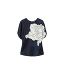 VICTORIA BECKHAM TOP DRAPED SLEEVE NAVY