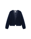 MAI CROPPED KNITTED CARDIGAN NAVY
