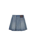 LOEWE PLEATED DENIM SKIRT
