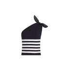 PATOU ONE SHOULDER TOP STRIPED