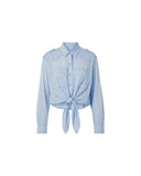 ISABEL MARANT ÉTOILE VALIANE TIE-UP SHIRT LIGHT BLUE