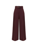ZIMMERMANN LUNA WOOL TAILORED WIDE LEG TROUSER MAHOGANY
