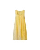 LOEWE WRINKLED TECHNICAL COTTON DRESS YELLOW