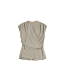 IRO SCILLA DRAPED TOP OLIVE