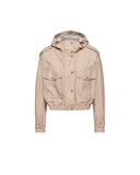 MONCLER CAREX CROPPED JACKET BEIGE