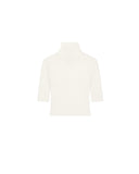 COURRÈGES CROPPED RIB KNIT TOP WHITE