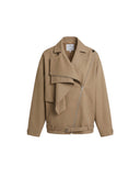 COURRÈGES OBLIQUE TRENCH COAT FAUVE
