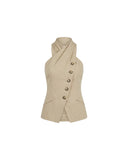 VERONICA BEARD PACEY BUTTONED TOP BEIGE