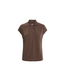 VINCE TWISTED NECK TOP DARK BROWN