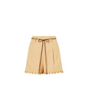 ZIMMERMANN MAHON FLOWER TRIM SHORT OATMEAL