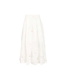 ZIMMERMANN MAHON EMBROIDERED MIDI SKIRT IVORY