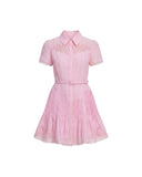 SELF-PORTRAIT EMBROIDERED DRESS PINK