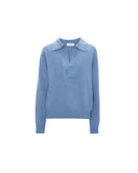 VICTORIA BECKHAM GENEVIEVE POLO COLLAR JUMPER OCEAN MIST