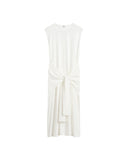 TOTEME TIE-WAIST JERSEY DRESS OFF WHITE