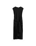 TOTEME TIE-WAIST JERSEY DRESS BLACK