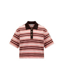 MONCLER CROPPED STRIPED POLO