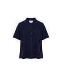 LISA YANG LEITH BUTTONED TOP NAVY