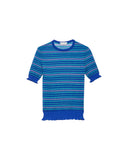 JW ANDERSON SHEER FAIRISLE TOP COBALT