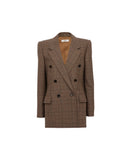CHLOÉ CHECKERED BLAZER BROWN/BEIGE