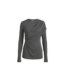 ISABEL MARANT ÉTOILE DRESSI DRAPED JERSEY TOP GREY