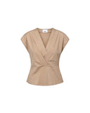 ISABEL MARANT ÉTOILE NADRINE DRAPED TOP LIGHT BRONZE