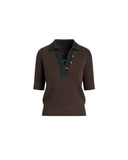 JW ANDERSON KNITTED POLO MILITARY GREEN
