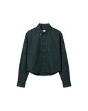 AMI PARIS CROPPED SHIRT BOTTLE GREEN