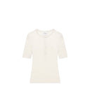COURRÈGES VINYL AND KNIT TOP HERITAGE WHITE