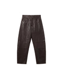 ENES JUDITH LEATHER BARREL TROUSER DARK BROWN