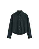 AMI PARIS CROPPED SHIRT BOTTLE GREEN