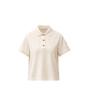 MONCLER OVSD GROSGRAIN POLO ECRU