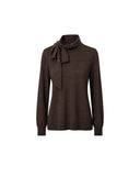 BARBARA BUI SCARF NECK KNIT DARK BROWN