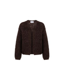 MAI CROPPED KNITTED CARDIGAN MARRON