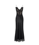 SELF-PORTRAIT SATIN LACE DRESS BLACK