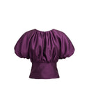 SELF-PORTRAIT TAFFETA TOP PURPLE