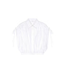 GIVENCHY CROPPED RUCHED POPLIN SHIRT WHITE