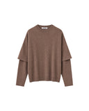 DARKPARK DOUBLE SLEEVE KNIT BROWN