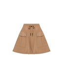 MONCLER COTTON A-LINE SKIRT CAMEL