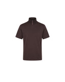 COURRÈGES RIB COLLAR T-SHIRT CHOCOLATE BROWN