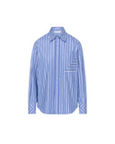 VICTORIA BECKHAM STRIPED POCKET DETAIL SHIRT BLUE/WHITE