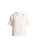 VINCE DRAPED FUNNEL NECK TOP WHITE