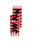 JW ANDERSON CHECKERED LOGO SCARF RED/WHITE