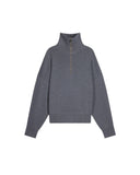 VANESSA BRUNO HONORAT ZIP-NECK KNIT GREY