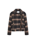 ISABEL MARANT ÉTOILE GALEANE FRINGED JACKET CHECKERED