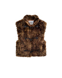 ISABEL MARANT ÉTOILE JOCYA GILET FAUX FUR MULTI BROWN